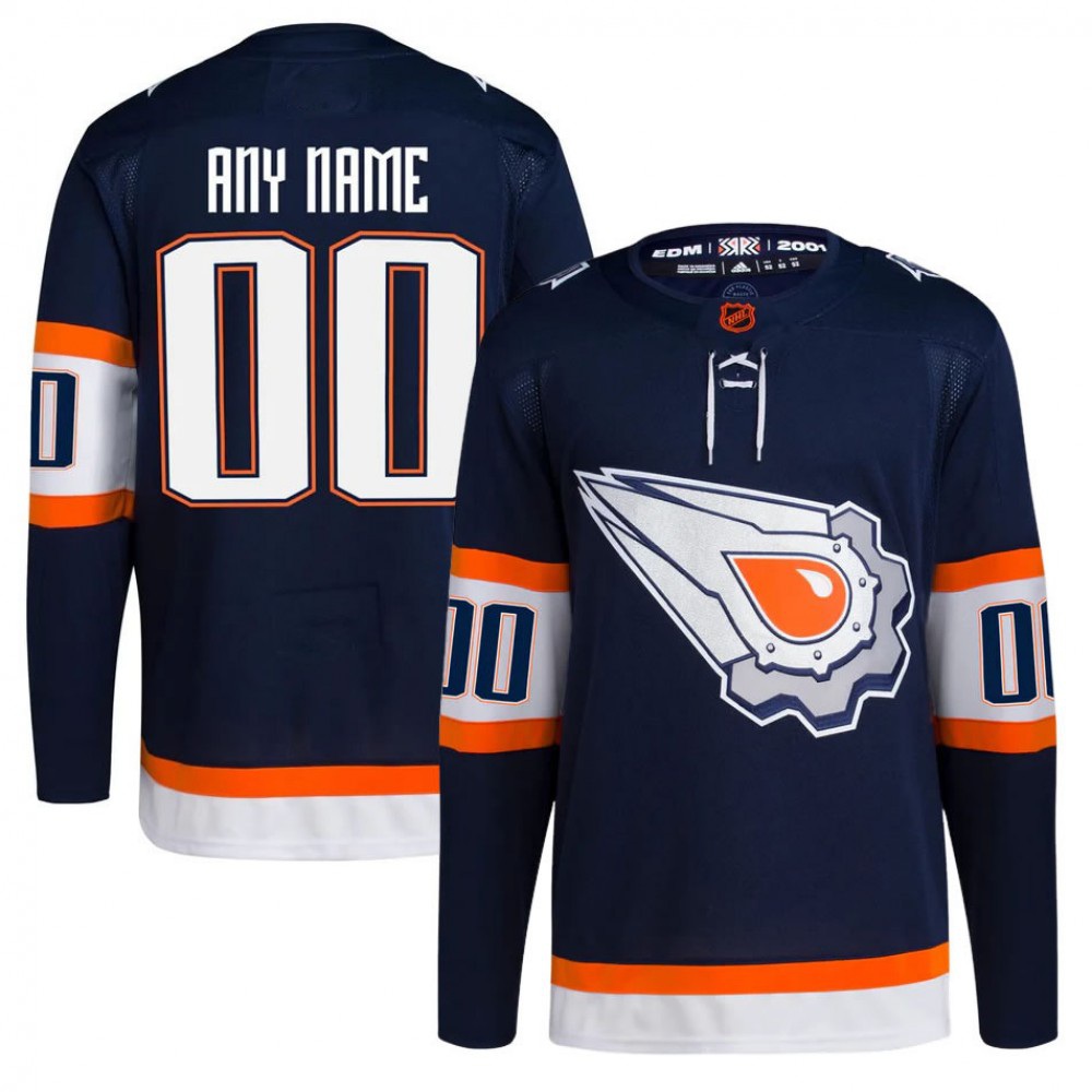 Edmonton Oilers Navy Reverse Retro 2.0 Custom Jersey-Pro Kit Vault | Brand New 26/27 Sports Jerseys